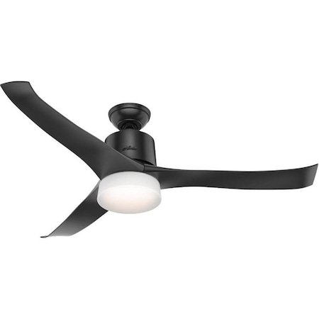 Hunter Ceiling Fan, 3Blade, Black Housing, Black Blade, 54 in Sweep, Plastic Blade, 3Speed 59375
